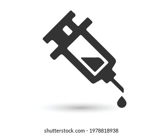 Syringe Icon Vector. Doctors often use syringes to prevent and treat malignant diseases.