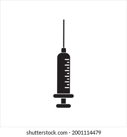 Vector de iconos de la jeringa. Los médicos suelen usar jeringas para prevenir y tratar enfermedades malignas. Diseño de iconos de inyección médica