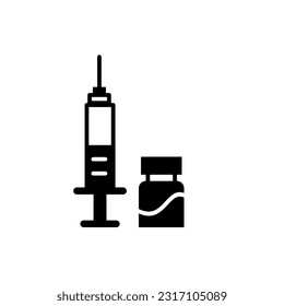 
Spritzensymbol Vektor. Ärzte verwenden oft Nadeln zur Vorbeugung und Behandlung bösartiger Krankheiten.