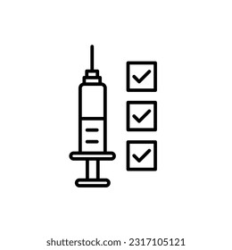 
Vector de iconos de la jeringa. Los médicos suelen usar agujas para prevenir y tratar enfermedades malignas.