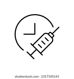 
Vector de iconos de la jeringa. Los médicos suelen usar agujas para prevenir y tratar enfermedades malignas.