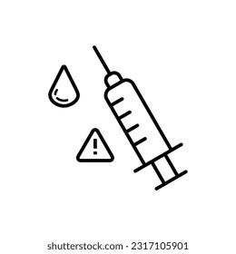 Syringe Icon Vector. Doctors often use needles to prevent and treat malignant diseases.