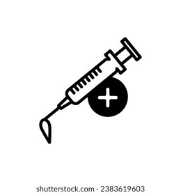 Spritzensymbol Vektor. Ärzte verwenden oft Injektionsnadeln zur Vorbeugung und Behandlung bösartiger Erkrankungen.