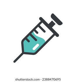 Vector de iconos de la jeringa. Los médicos suelen usar jeringas para prevenir y tratar enfermedades malignas.