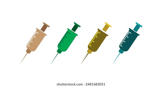Vector del icono de la jeringa. Los médicos suelen utilizar jeringas 