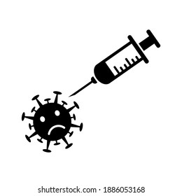 Syringe Icon Vector. Doctors Use Syringes To Prevent And Treat Coronavirus Infection Or Serious Illness.