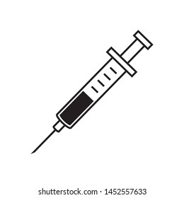 Syringe icon vector flat design. Eps 10