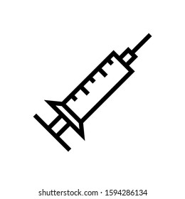 Syringe icon vector flat design in linear style on white background