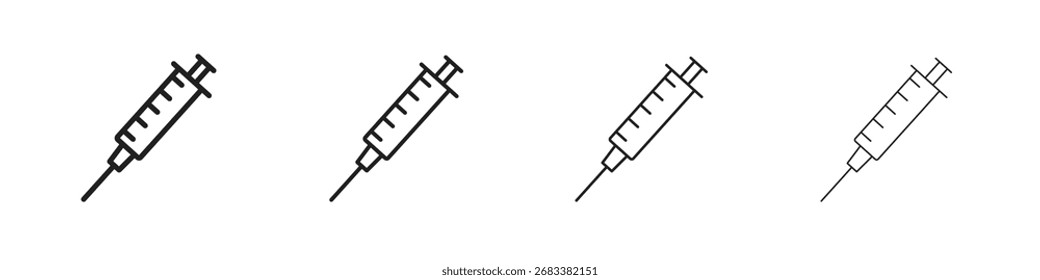 Syringe icon vector graphics. black style vector icons