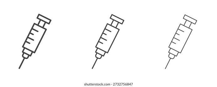 Spritzen-Symbol, Vektorgrafiken. Schwarze, dünne Linien