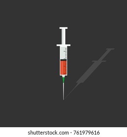 Syringe icon. Vector illustration.