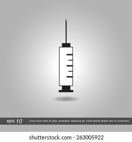 syringe icon vector illustration eps10 on grey background