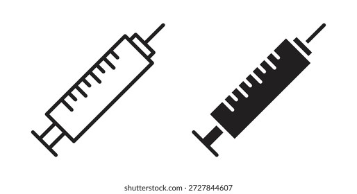 Spritzen-Symbol. Vektorgrafik, flach und Strich