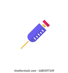 syringe icon vector illustration. injection icon flat design
