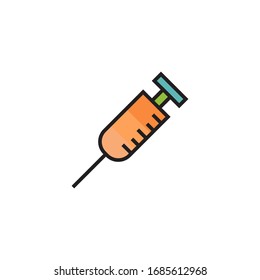 ilustración vectorial de icono de jeringa. icono de inyección con color principal