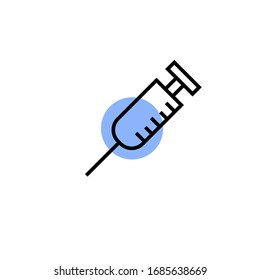 ilustración vectorial de icono de jeringa. icono de inyección con forma de color