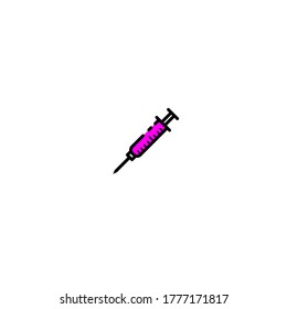 Syringe icon. Vector illustration of injection
