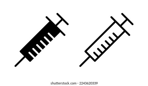 Spritzensymbol, Vektorgrafik. Injektionszeichen und -zeichen. Impfsymbol