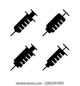Spritzensymbol, Vektorgrafik. Injektionszeichen und -zeichen. Impfsymbol