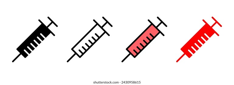 Spritzen-Symbol Vektor-Illustration. Injektionszeichen und Symbol. Impfstoff-Symbol