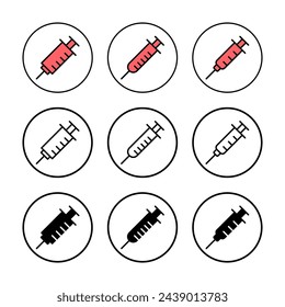 Syringe icon vector illustration. injection sign and symbol. vaccine icon