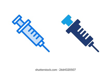 Ilustración vectorial del icono de la jeringa. signo y símbolo de inyección. icono de la vacuna