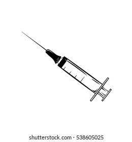 Syringe Icon. Vector Illustration isolated on white background