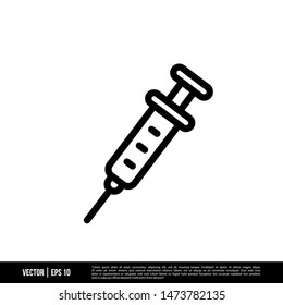 Syringe Icon Vector Illustration Logo Template