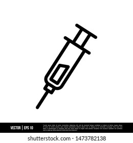 Syringe Icon Vector Illustration Logo Template