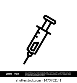 Syringe Icon Vector Illustration Logo Template