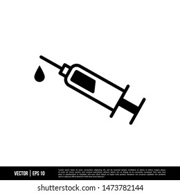Syringe Icon Vector Illustration Logo Template
