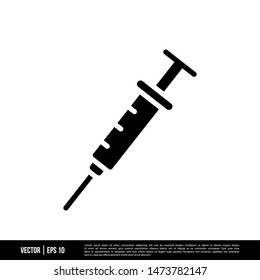 Syringe Icon Vector Illustration Logo Template