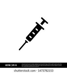 Syringe Icon Vector Illustration Logo Template