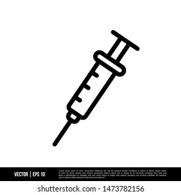 Syringe Icon Vector Illustration Logo Template