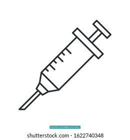Syringe icon vector illustration logo template for many purpose. Isolated on white background.