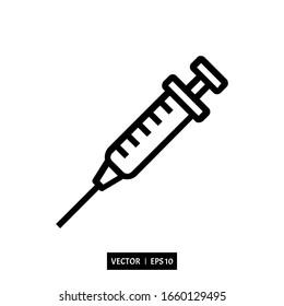 syringe icon vector illustration logo template for many purpose. Isolated on white background.