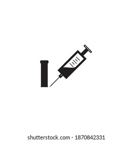 Syringe icon vector illustration, logo design template