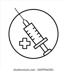 syringe icon vector illustration	on white background