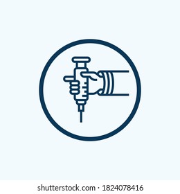 Syringe icon. Syringe icon vector. Syringe illustration template. Syringe blood icon.