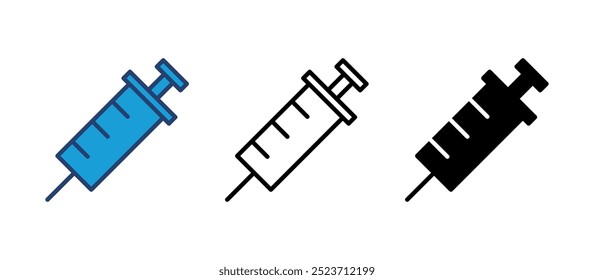 Vector de icono de jeringa. Vector de icono de inyección.