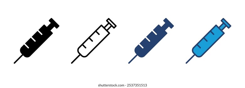 Vector de icono de jeringa. Vector de icono de inyección.