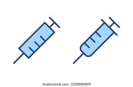Spritzensymbol, Vektorgrafik. Injektionszeichen und Symbol.Impfstoff-Symbol