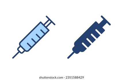 Spritzensymbol, Vektorgrafik. Injektionszeichen und Symbol.Impfstoff-Symbol