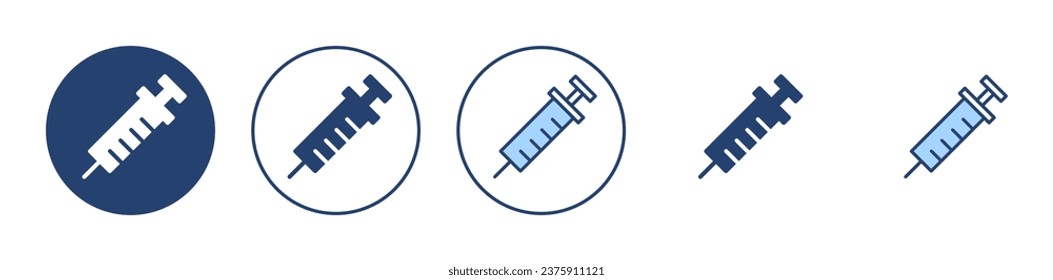 Spritzensymbol, Vektorgrafik. Injektionszeichen und Symbol.Impfstoff-Symbol