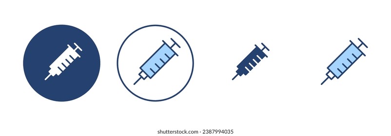 Vector de icono de la jeringa. símbolo y signo de inyección.icono de vacuna