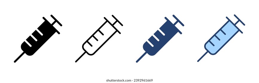 Vector de icono de la jeringa. símbolo y signo de inyección.icono de vacuna