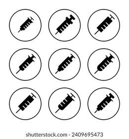 Syringe icon vector. injection sign and symbol.vaccine icon