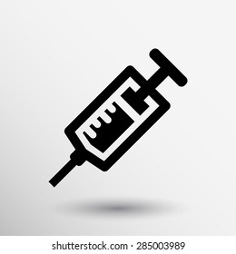 Syringe icon vector isolated disposable white medical.