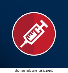 Syringe icon vector isolated disposable white medical.