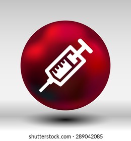 Syringe icon vector isolated disposable white medical.